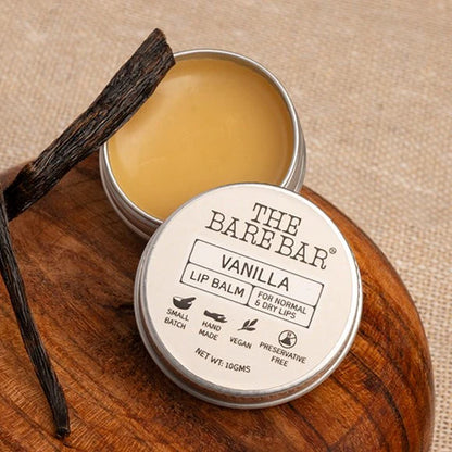 Lip Balm | Vanilla - Hydrates &amp; Nourishes Lips - No Artificial Flavors, Preservatives &amp; Mineral Oil Free  - The Bare Bar - 10gm