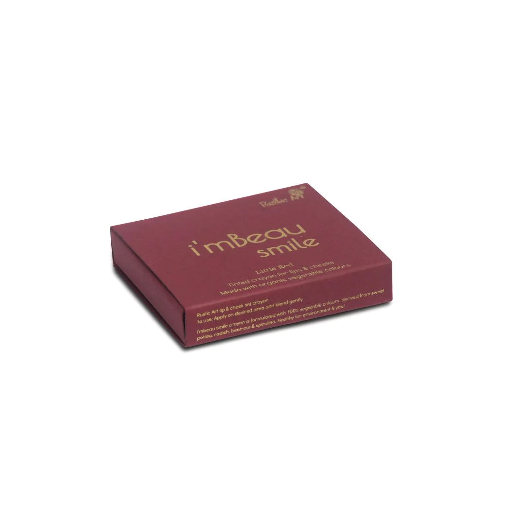 Lipstick | Little Red (Made With Organic Vegetable Colors) – Tinted Crayon For Lips And Chrreeks – Hand Crafted – Organic – Vegan, Cruelty Free, Sustainable &amp; Zero Waste – Rustic Art – 6.6gm