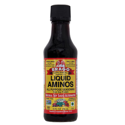 Liquid Amino – Soy Protein Seasoning - Gluten Free, No Added Preservatives &amp;amp; Non GMO – Bragg – 296ml