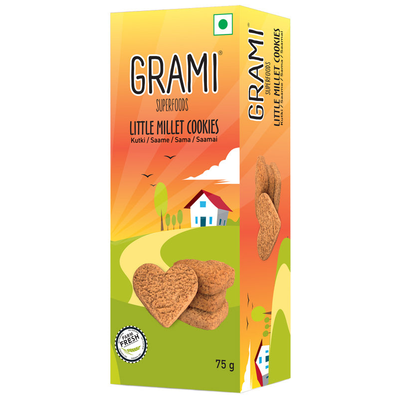 Cookies | Little Millet – No Maida, No Baking Powder, No Soda &amp; No Egg - Grami Super Foods – 75gm