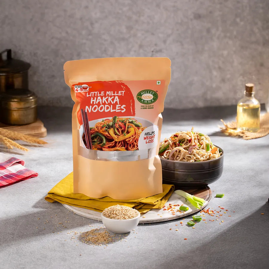 Noodles | Little Millet Hakka Noodles -No Preservative- Millet Amma- 175gm