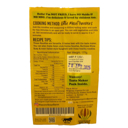 Noodles | Little Millet Noodles - High Protein, No Msg &amp; Preservatives Free – The Cow Boys Farm - 175gm