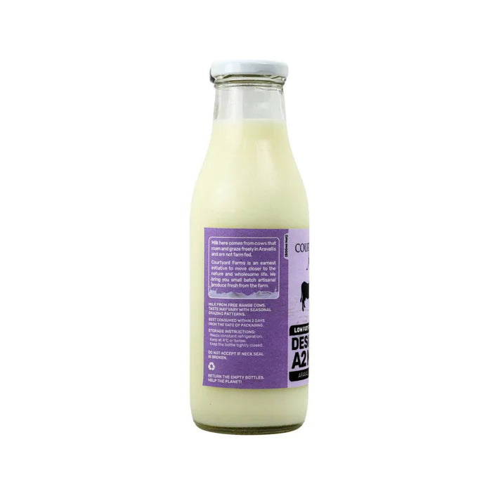 A2 Cow Milk | Low Fat – Free Range &amp; Hormone – Free Cows – Courtyard Farms – 500ml