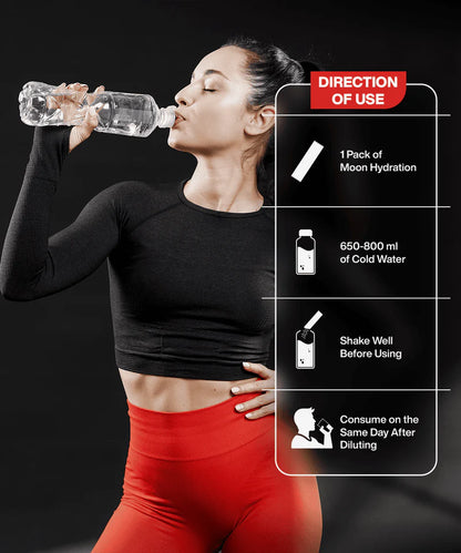 Electrolyte Drink | Lunar Hydration Booster - Lychee Flavour - Vegan, Gluten Free, Non GMO &amp; No Added Sugar - Moon - (6x16g Strips) - 96gm