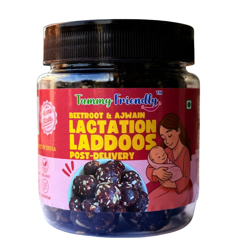 Laddus | Lactation Laddoos ( Beetroot &amp; Ajwain )- Dry Fruit Laddus - Home Made - No Chemical, No Palm Oil &amp; No Added Sugar - Tummy Friendly - 250gm
