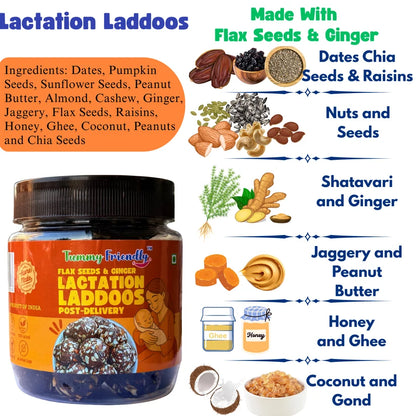 Laddus | Dry Fruit Laddus - With Flax Seeds &amp; Ginger - Home Made - No Chemical, No Palm Oil &amp; No Added Sugar - Tummy Friendly - 250gm