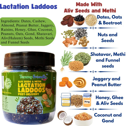 Laddus | Lactation Laddoos ( Aliv Seeds &amp; Methi ) - Dry Fruit Laddus - Home Made - No Chemical, No Palm Oil &amp; No Added Sugar - Tummy Friendly - 250gm