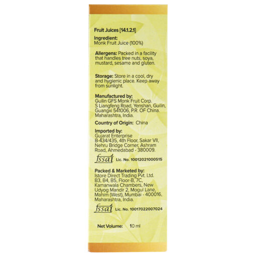 Monk Fruit Juice | (Concentrate) - Pure - Natural Sweetners - A Healthy Alternative To Refined Sugar - Non Gmo - Urban Platter – 10ml