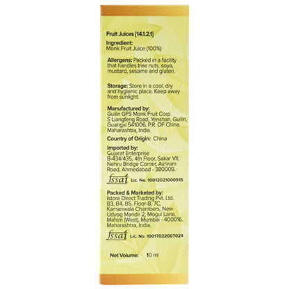 Monk Fruit Juice | (Concentrate) - Pure - Natural Sweetners - A Healthy Alternative To Refined Sugar - Non Gmo - Urban Platter – 10ml
