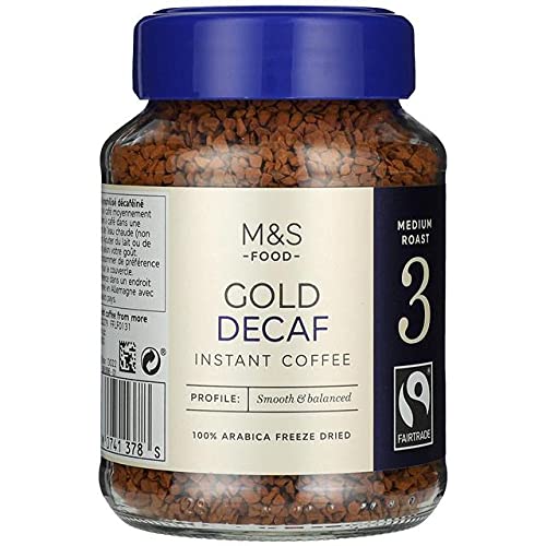 Coffee | Gold Instant Coffee – Smooth &amp; Balanced – 100% Arabica Freeze Dried - Gluten Free - M&amp;S Food – 100gm