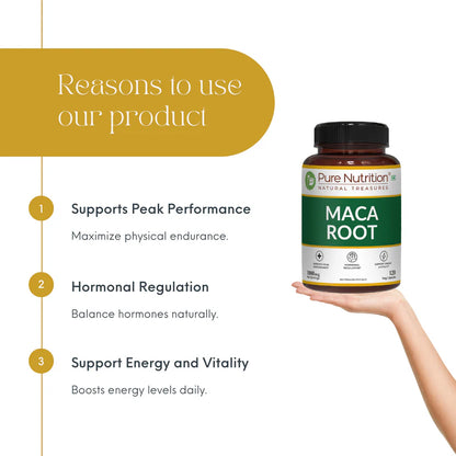 Maca Root | Supports Energy, Stamina, And Hormonal Balance – Pure Nutrition – 1000mg – 120 Veg Capsules