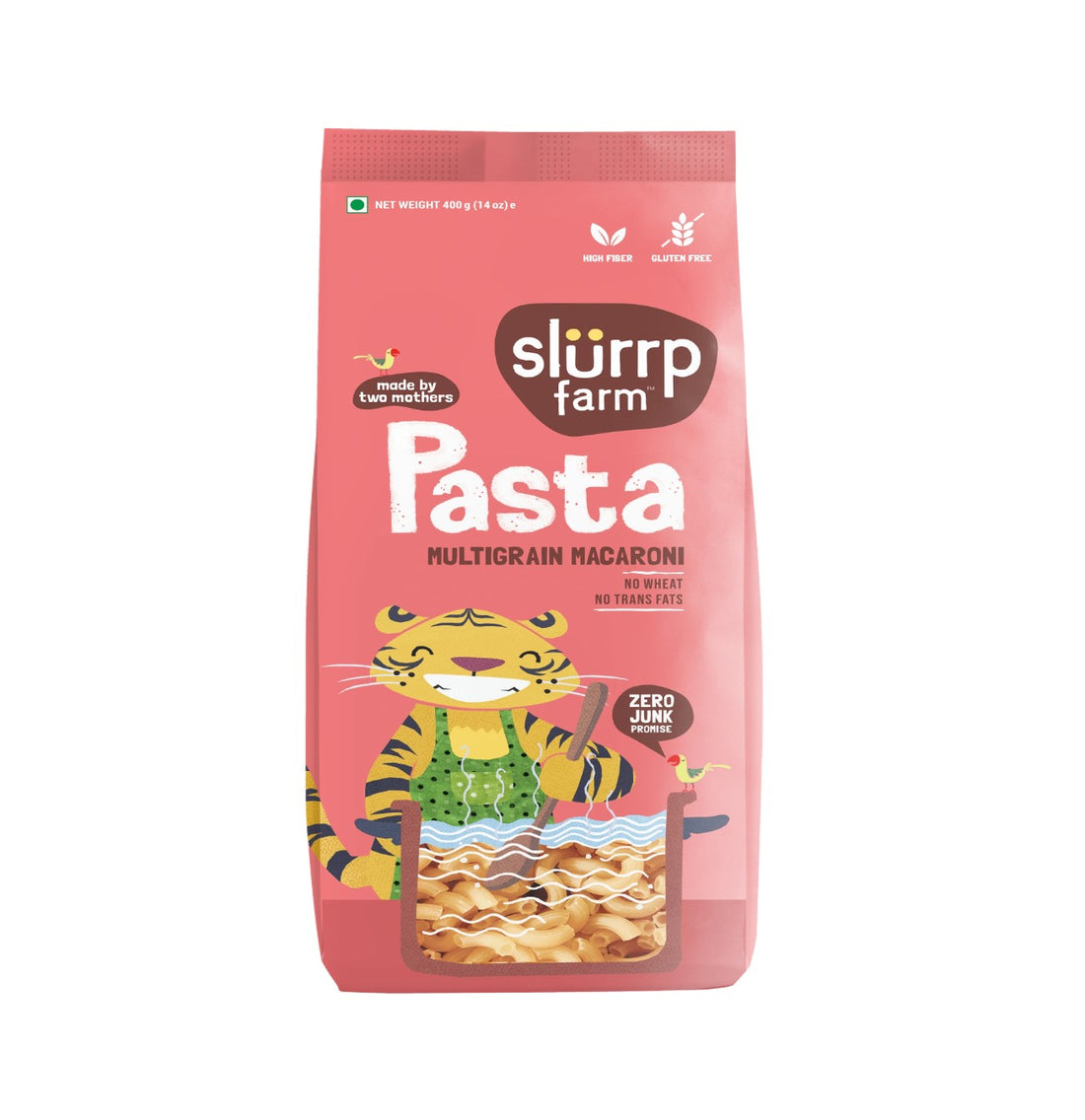 Macaroni Pasta – Multigrain - Indian - Vegan, Gluten Free, No Wheat, Zero Trans Fat & High Fiber – Slurrp Farm – 400gm