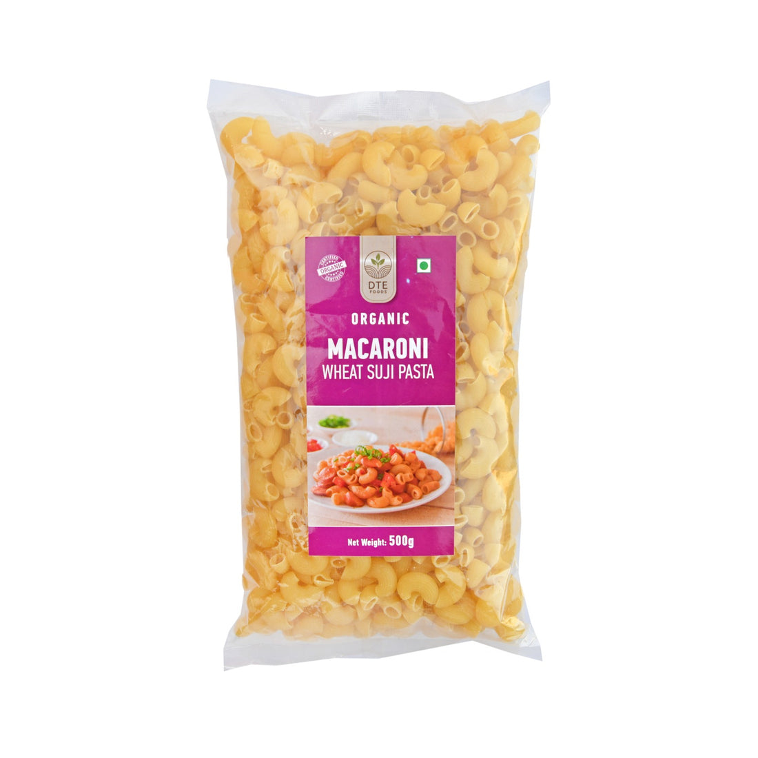 Pasta | Macaroni (Wheat Suji) - Certified Organic – DTE – 500gm