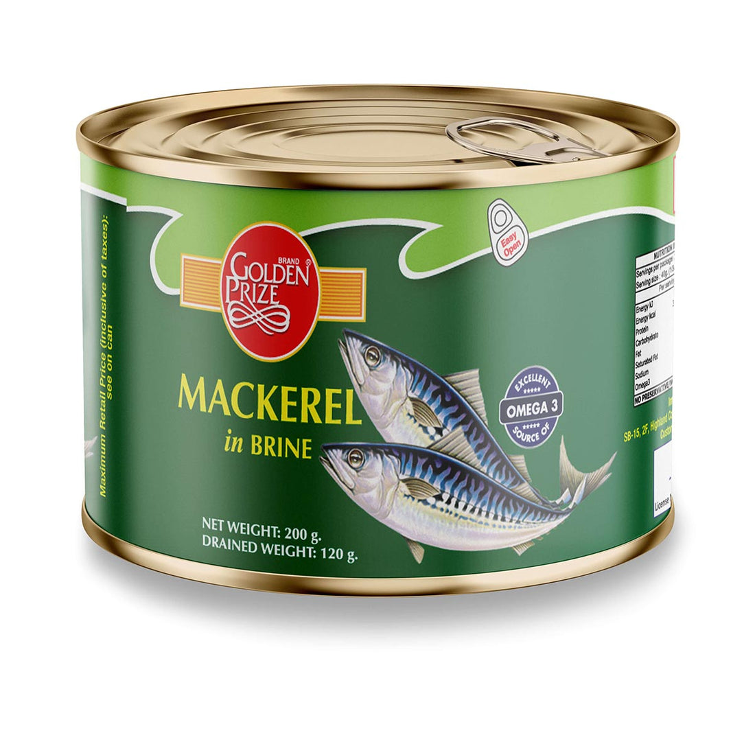 Mackerel (Brine)-Omega 3 – Golden Prize – 200gm