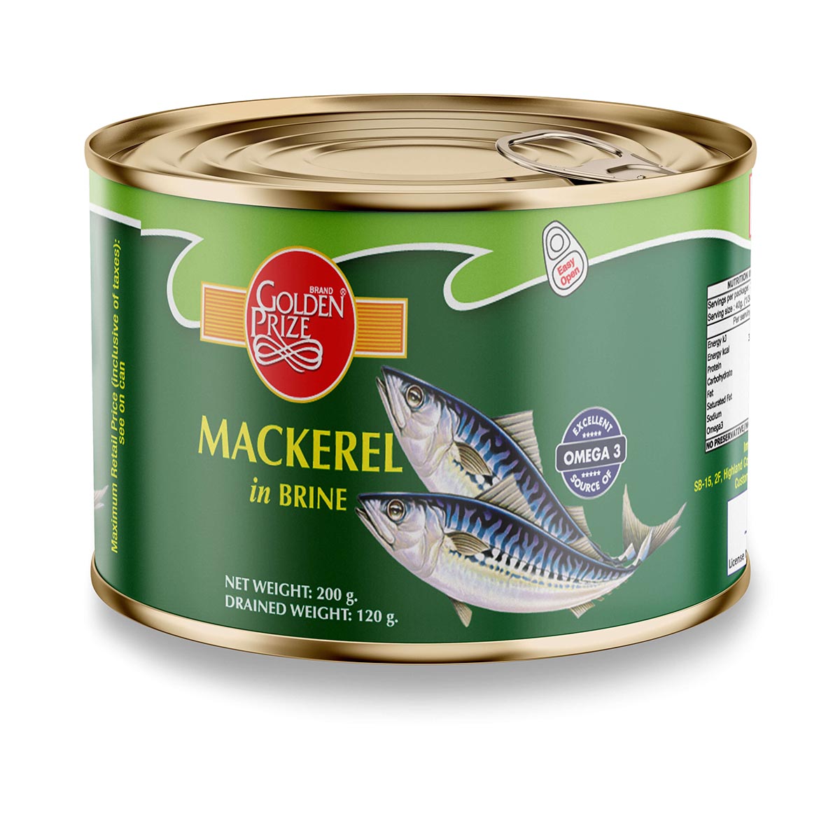 Mackerel (Brine)-Omega 3 – Golden Prize – 200gm