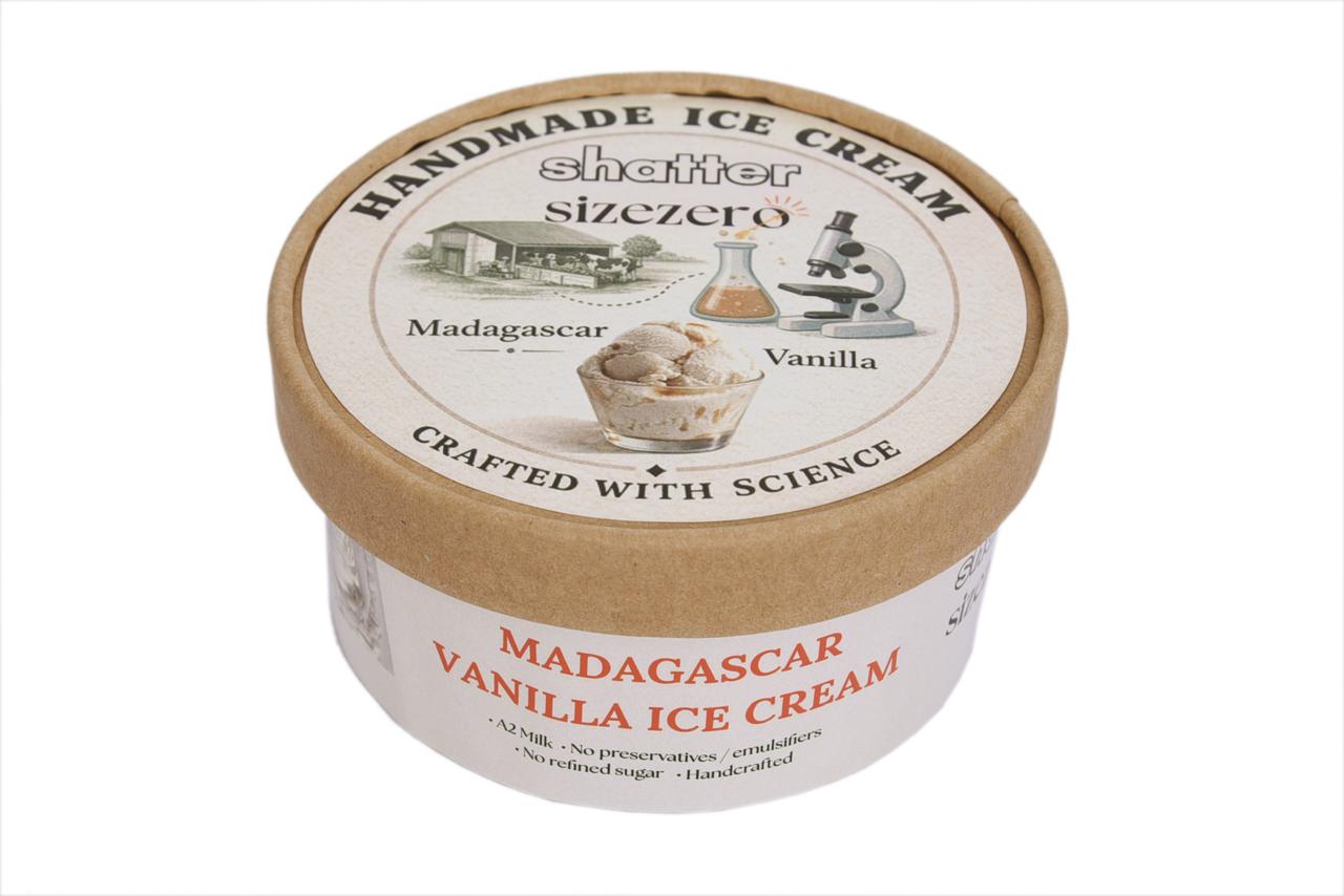 Ice Cream | Madagascar Vanilla Ice Cream (A2 Milk) - Handmade Ice Cream (Crafted With Science)-No Preservatives, Emulsifiers, Refined Sugar  - Shatter Sizezero -
