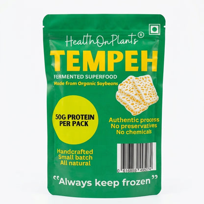 Tempeh | Made From Organic Soya Beans - 50gm Protein Per Pack - Fermented Superfood - Natural - Vegan &amp; Gut Friendly-No Preservatives - Health On Plants - 175gm