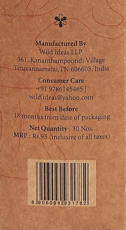 Madhipal Agarbathi - Incense Stick with Essential Oil-All Natural Blend of Bark Wood Powder  – Wild Ideas –  30 Sticks Pack