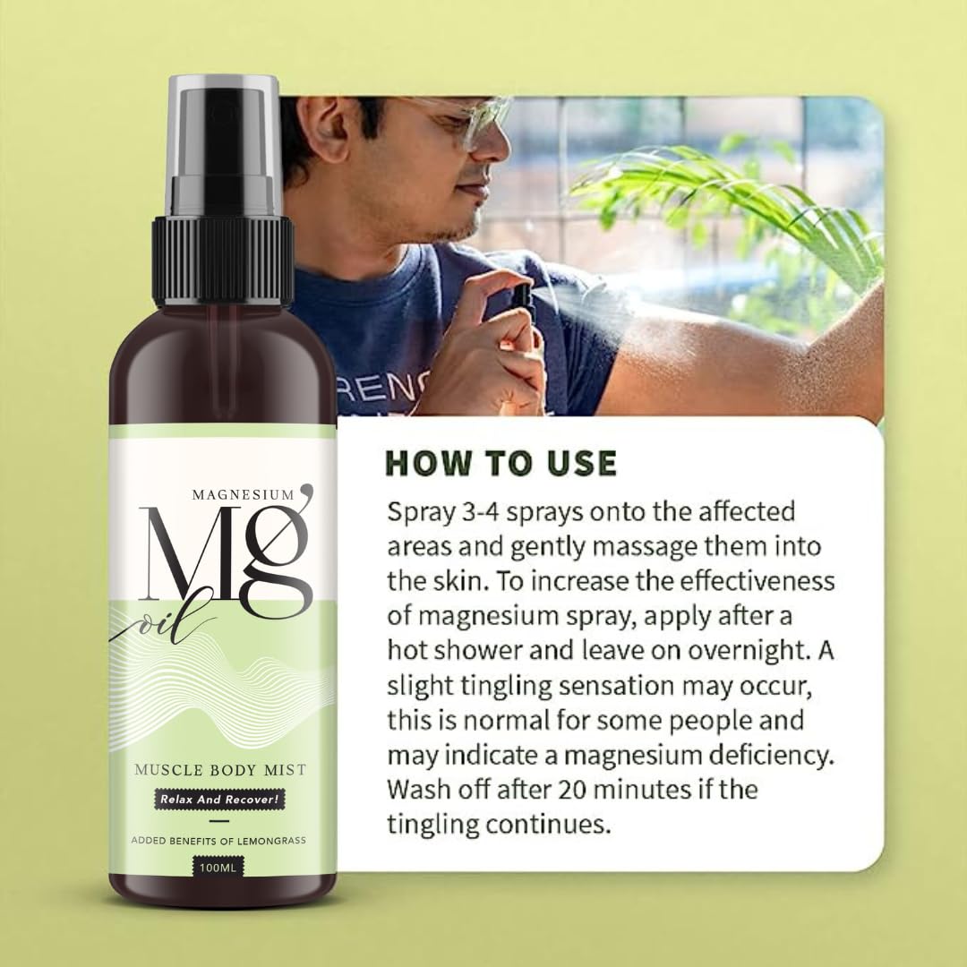 Body Mist | Magnesium Oil - Muscle Body Mist - 100% Natural - Supports Muscle Recovery - Salted Wellness - 100ml