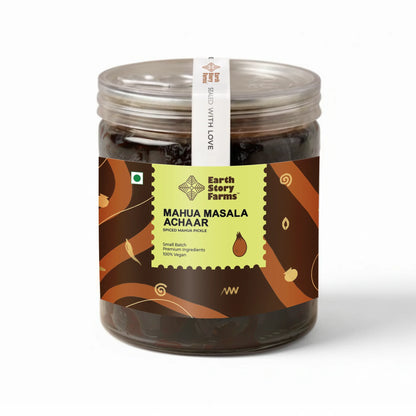 Pickle | Mahua Masala Achaar -Spiced Mahua Pickle- 100% Vegan - Preservative Free - Earth Story Farms- 200gm