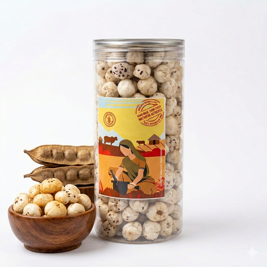 Makhana | Roasted Makhana (Salt &amp; Pepper) - Made In A2 Ghee - Premium &amp; Healthy - Made With Organic Ingredients - Healthy - Not Fried - Gluten Free, Cruelty Free, High In Fibre &amp; No Added Preservatives - Matratva - 90gm