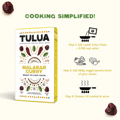 Malabar Curry | Ready To Cook Paste - Ethically Sourced Ingredients - No Artificial Ingredients - Tulua - 160gm