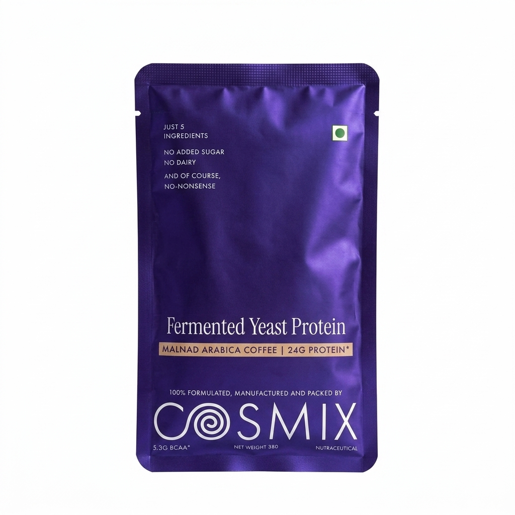Protein Powder | Malnad Arabica Coffee (24g Protein Per Serving) - Fermented Yeast Protein – No Nonsense – No Added Sugar, No Added Sugar &amp; No Added Artificial Flavours – Cosmix – 38gm