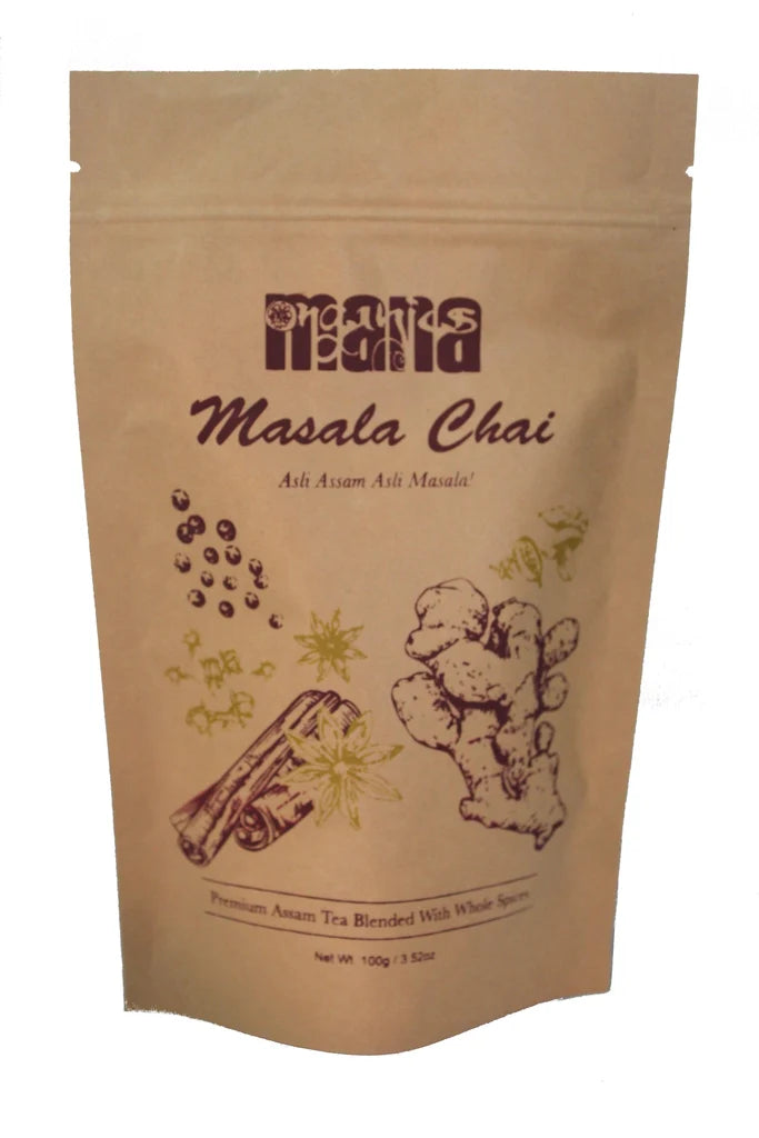 Tea | Organic Masala Chai -USDA Organic-Authentic Indian Chai Featuring Assam Tea-No Preservatives- Mana - 100gm