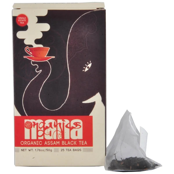 Tea | Organic Assam Black Tea -USDA Organic-Authentic Indian Chai Featuring Assam Tea-No Preservatives- Mana - 25 Tea Bags