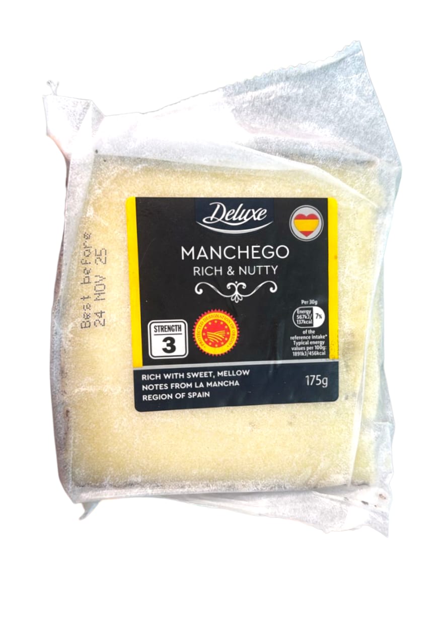 Cheese | Manchego Cheese (Rich & Nutty) - With Sweet, Mellow Notes From La Mancha - Deluxe - 175gm