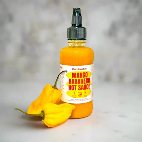 Sauce | Mango Habanero Hot Sauce (Made With All Natural High Quality Ingredients) - Lacto Fermented - No Flavour Enhancer, No Artificial Colors &amp;amp; No Added Preservatives - Bombucha - 230gm