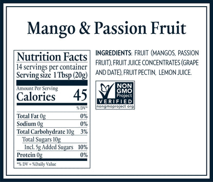 Mango &amp;amp; Passion Fruit Jam – Sweetened Only With Vineyard Ripened Grape &amp;amp; Fruit Juices – Dalfour – 284gm