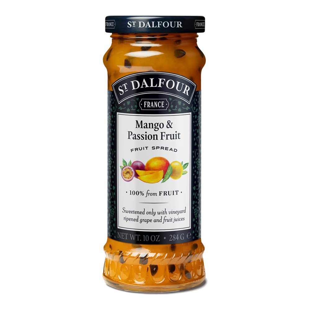 Mango &amp;amp; Passion Fruit Jam – Sweetened Only With Vineyard Ripened Grape &amp;amp; Fruit Juices – Dalfour – 284gm