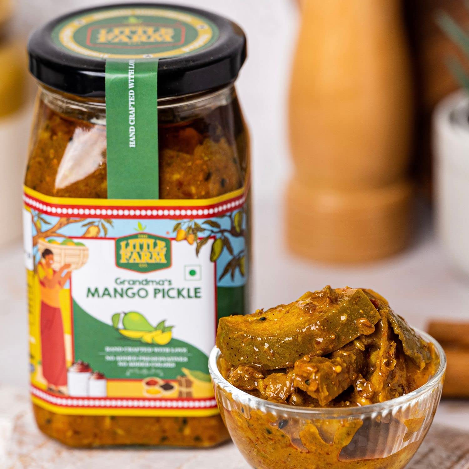 Pickle | Mango (Grandma) - Handcrafted - No Added Preservatives &amp; No Added Colours - The Little Farm - 400gm