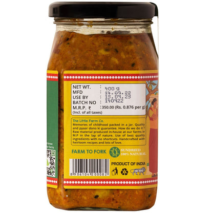 Pickle | Mango (Grandma) - Handcrafted - No Added Preservatives &amp; No Added Colours - The Little Farm - 400gm