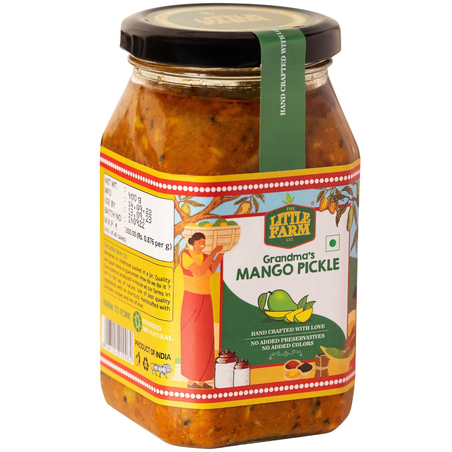 Pickle | Mango (Grandma) - Handcrafted - No Added Preservatives &amp; No Added Colours - The Little Farm - 400gm