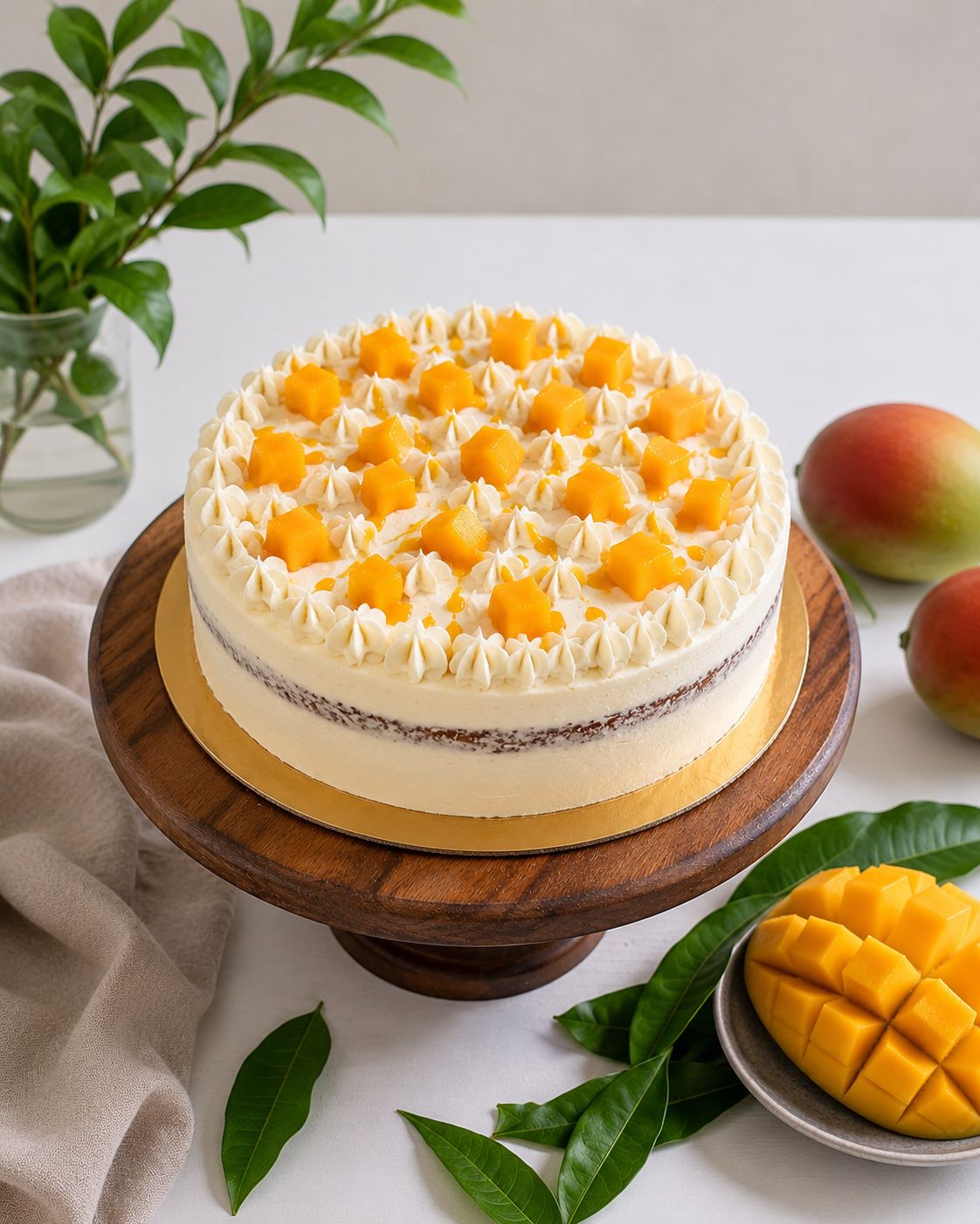 Cream Cake | Mango Cream Cake - Vegan, Gluten Free &amp; Refined Sugar Free - Nature&