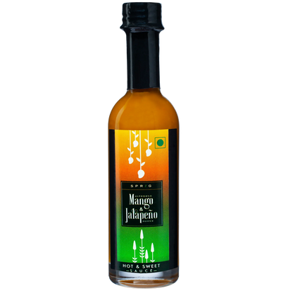 Sauce | Alphonso Mango Jalapeno Pepper - Hot And Sweet Sauce - Vegan, Gluten Free, Paleo Friendly &amp; No Synthetic Colors Or No Added Flavors - Sprig - 110gm