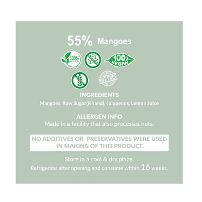 Mango Jalapeno Preserve - Vegan, Gluten Free, No Refined Sugar &amp;amp; Nut Free - The Gourmet Jar - 230gm