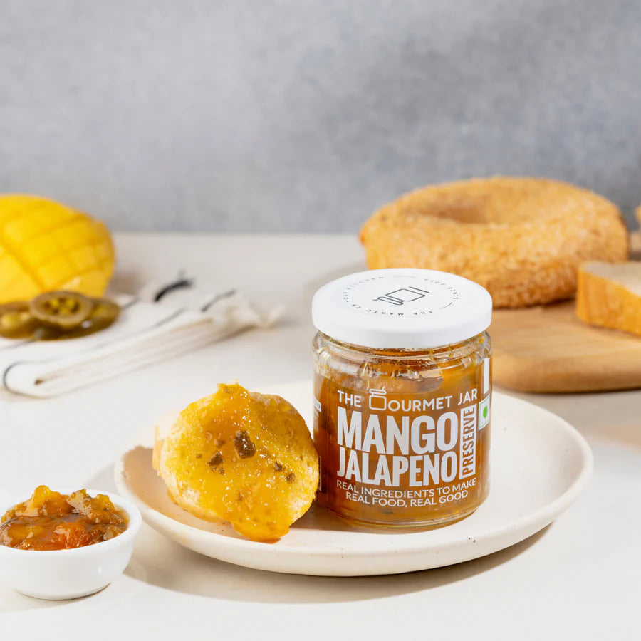 Mango Jalapeno Preserve - Vegan, Gluten Free, No Refined Sugar &amp;amp; Nut Free - The Gourmet Jar - 230gm