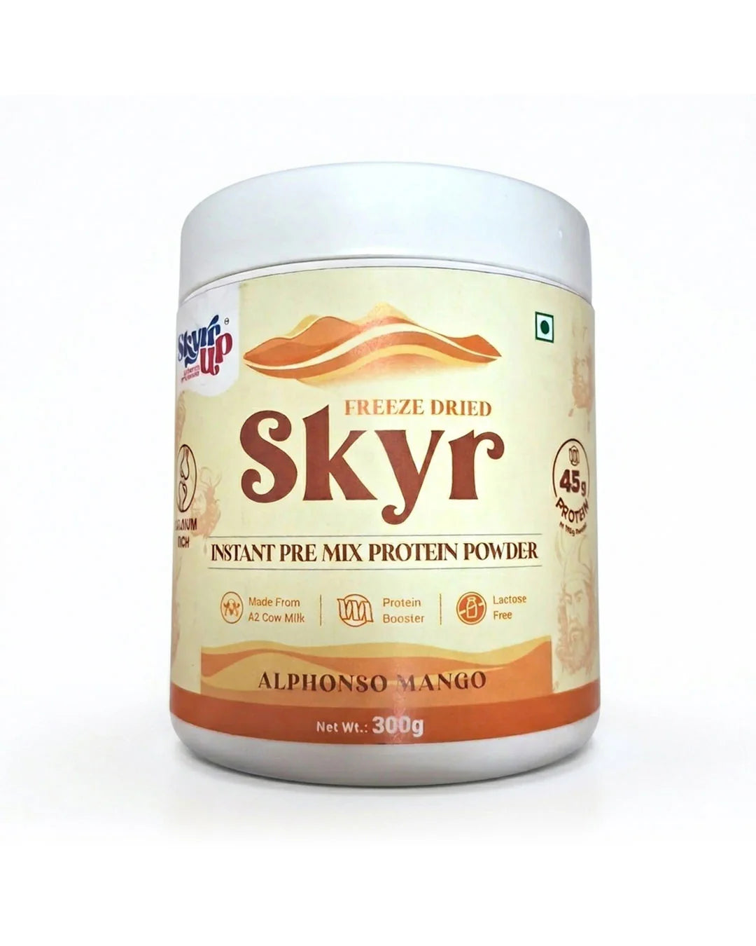 Protein Powder | Pre Mix Alphonso Mango -Instant Pre Mix Protein Powder-Made A2 Cow Milk, Protein Booster- No Added Sugar, Zero Preservatives &amp; Lactose Free - Skyrrup - 300gm