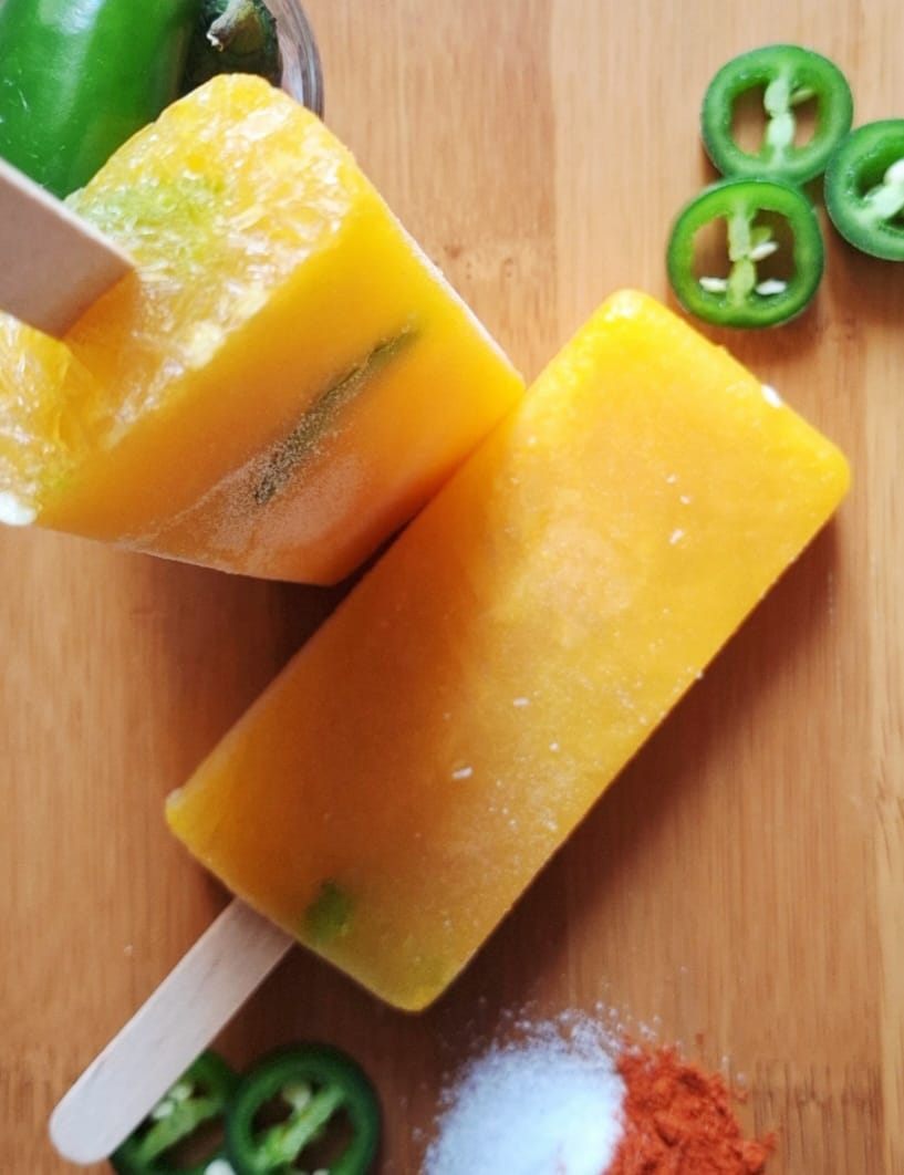 Ice Cream | Mango Picante (Sweet Mango with Spicy Chilli Jalapenos)- Popsicle Ice Cream- Fruit Ice Cream- 100% Natural Mango Orange  &amp; Watermelon - Refreshing Summer Fruit Blend- No Artificial Colors, No Synthetic Flavors - Nature&