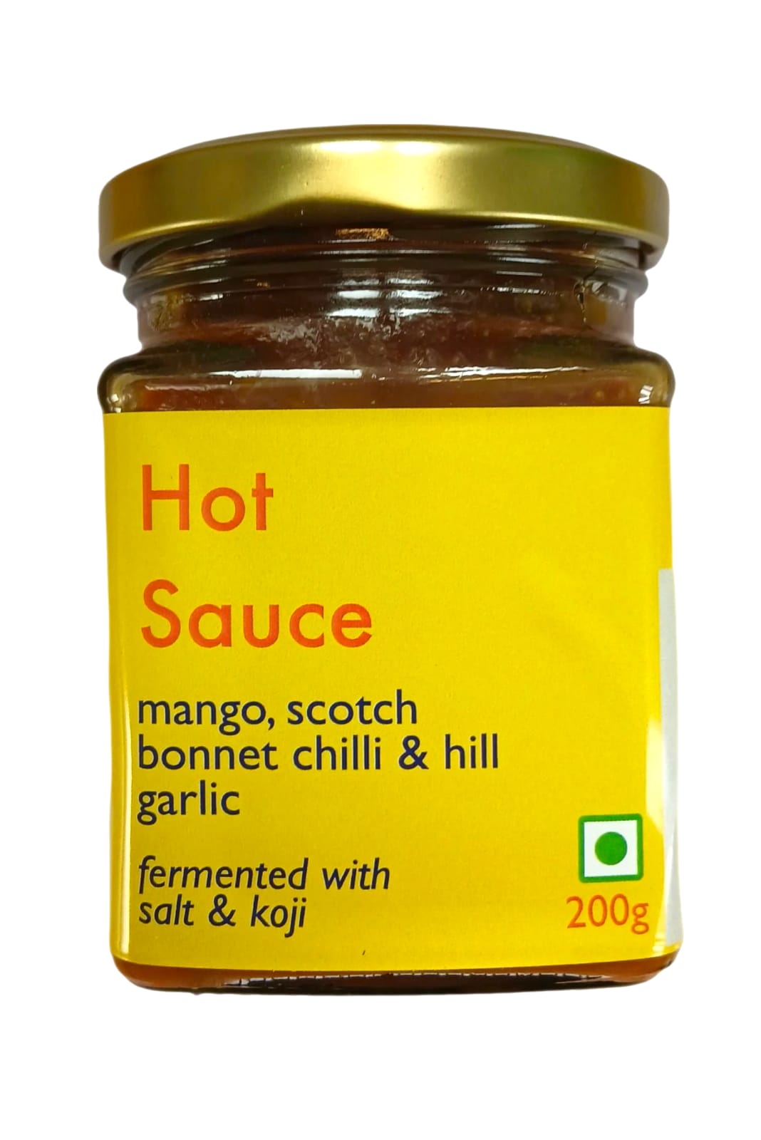 Hot Sauce | Mango, Scotch Bonnet Chilli &amp; Hill Garlic - Fermented With Salt &amp; Koji - No Added Preservatives - Sitara - 200gm