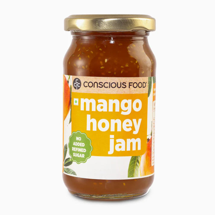 Jam | Mango Honey Jam - 100% Real Fruits - No Preservatives & No Added Refined Sugar - Conscious Food - 250gm