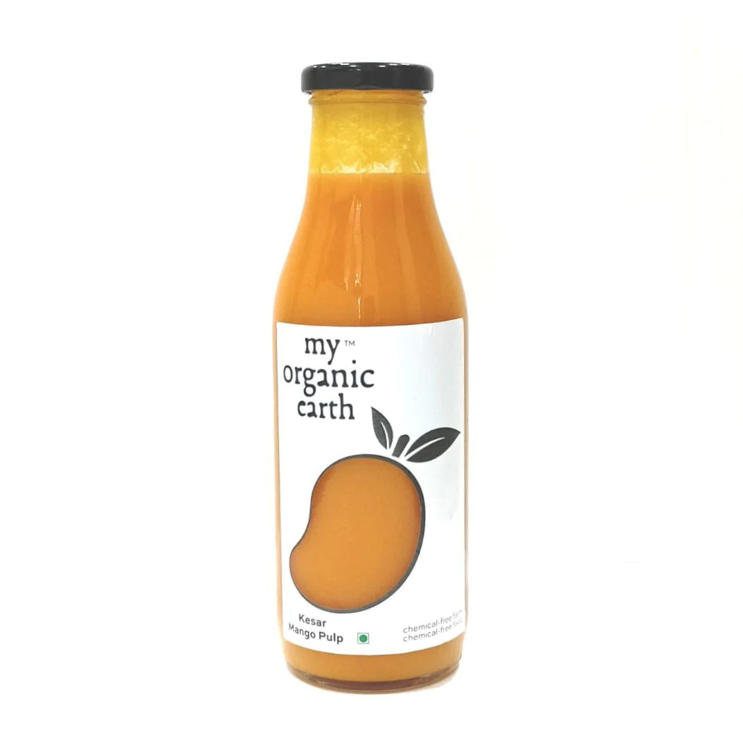 Mango Pulp | Kesar - Organic - Chemical Free, No Added Sweeteners, Preservatives, Synthetic Colours & Essence - My Organic Earth - 500ml