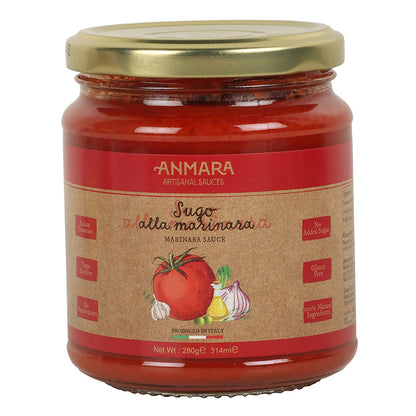 Marinara Sauce – Natural - Italy - Gluten Free, No Added Sugar &amp; Fat Free - Anmara – 280gm