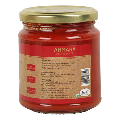 Marinara Sauce – Natural - Italy - Gluten Free, No Added Sugar &amp; Fat Free - Anmara – 280gm