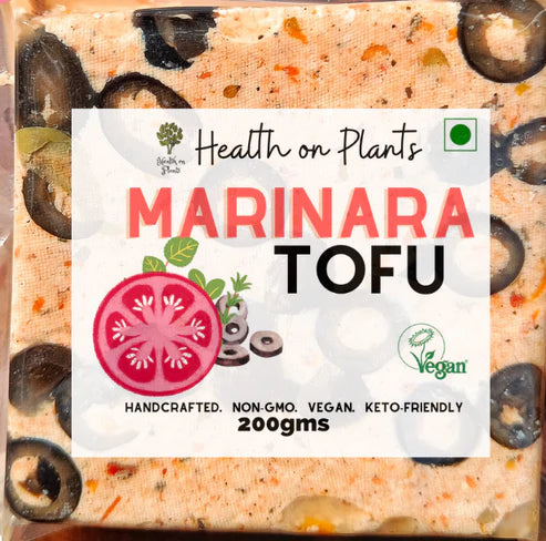 Marinara Tofu | Handcrafted - 38gm Protein – Vegan & Keto Friendly - Health on Plants – 200gm