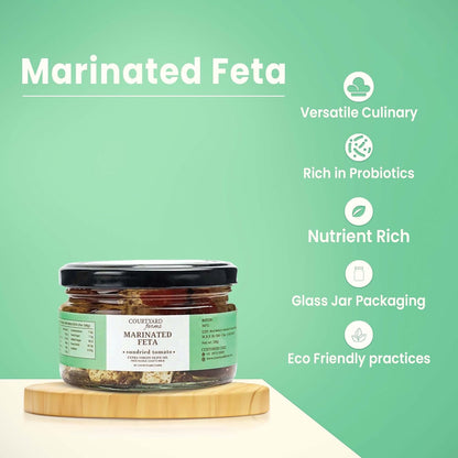 Feta | Marinated (Sundried Tomato) – Extra Virgin Olive Oil – Free Range Goat’s Milk – No Added Preservatives – Courtyard Farms – 230gm