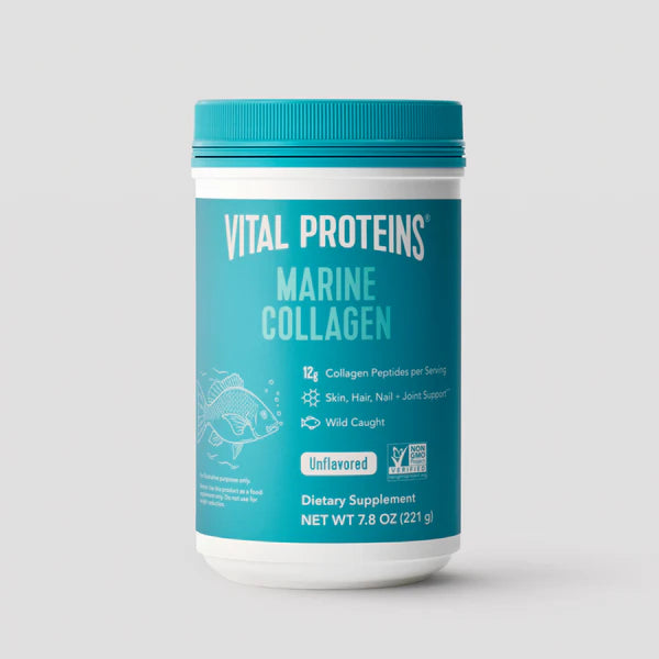 Collagen | Marine Collagen (Unflavored) 12g Collagen Peptides Per Serving - USA - Wild Caught - For Skin, Hair, Nail + Joint Support - Gluten Free, Dairy Free & Paleo Friendly - Vital Proteins - 221gm